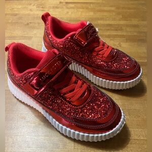 Kids Sparkly Red Sneakers sz1
